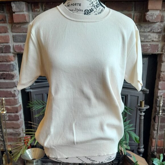 Paradox Knit Cream Short Sleeve Top - Picture 1 of 6
